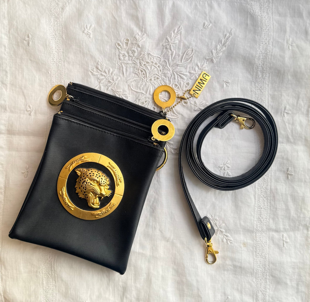 NIMA GOLD-TONE LEOPARD CROSSBODY